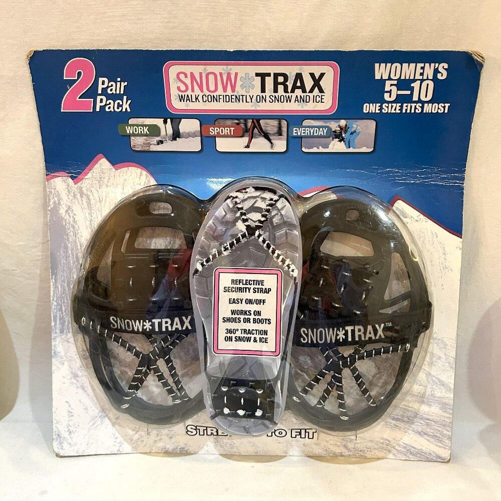 New in Package 2 Pairs of Snow Trax Shoe Traction for Women Size 5-10